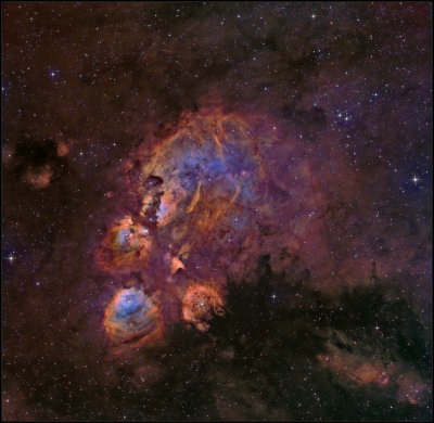 The Cat's paw nebula In Hubble color mapping