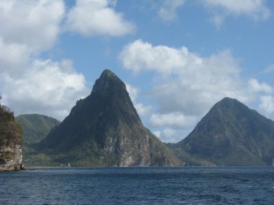 Pitons from the water