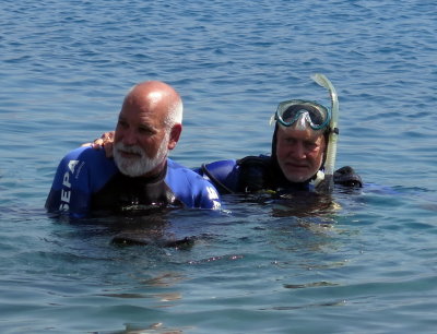 Howard and Buzz Aldrin Diving in Eilat 2015