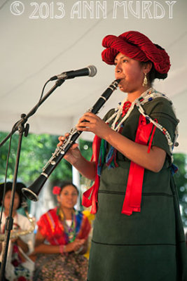 Girl from San Pedro y San Pablo Ayutla playing clarinet