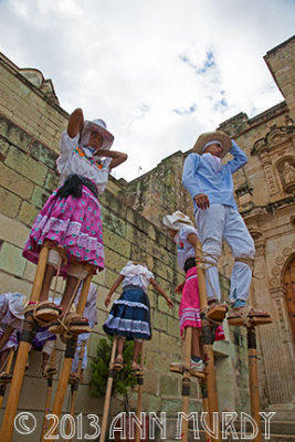 Los Zancudos getting ready to dance