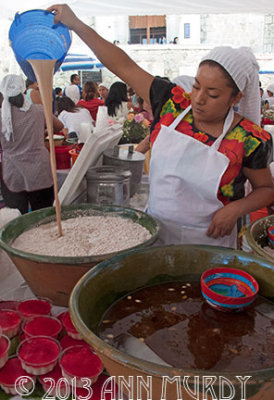 Making tejate at the Tejate Feria