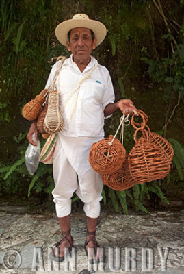 Vendor with his baskets