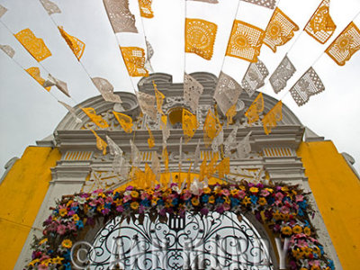 Church with Papel Picados