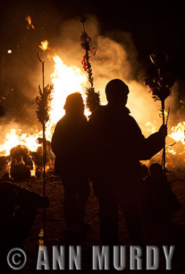 Pilgrims with Bonfire