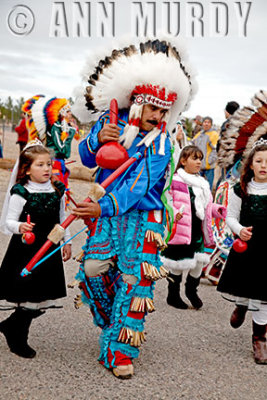 The Guadalupana Aztecas in procession