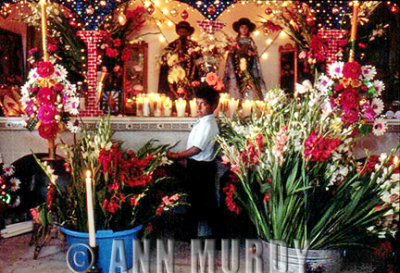 Boy in front of altar