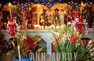 Joseph and Mary on the altar