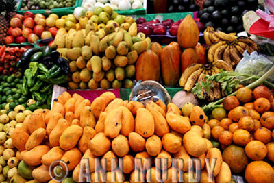 Papayas en el mercado