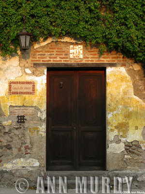 Doorway against yellow wall