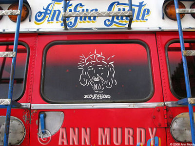 Bus with head of Christ