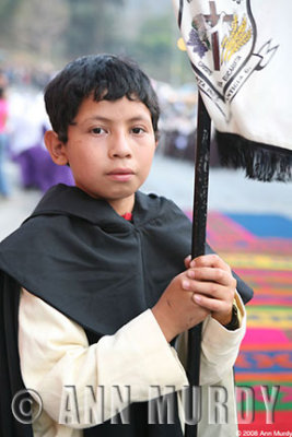 Boy with banner