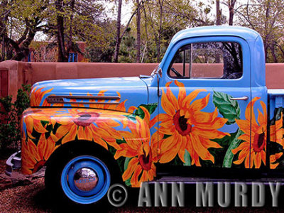 Pick Up Truck with Sunflowers