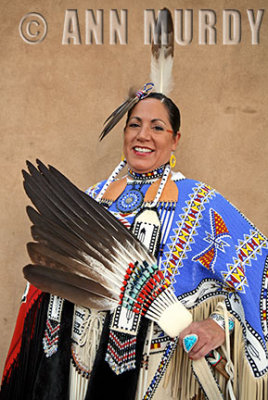 Beverly Moran holding fan