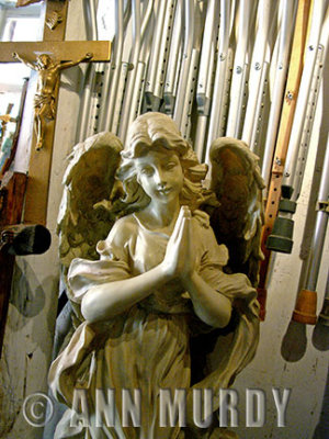 Angel and crutches at the Santuario de Chimayo