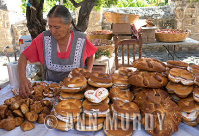 Bread vendor in Huaquechula