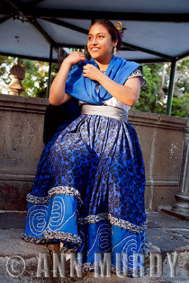 Yvonne in traditional traje from Huaquechula