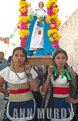 Carrying virgin in Huaquechula