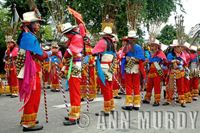 Los Santiguitos waiting for procession to start