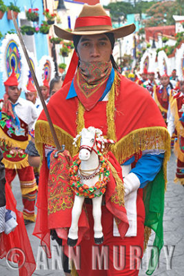 Santiaguito dancer in procession