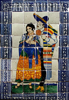 Tiles with China Poblana