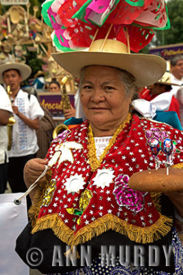 Lady carrying banner