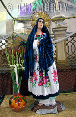 Madre Dolorosa altar with fish