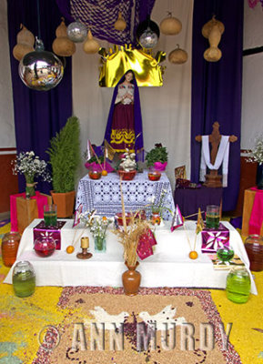 Madre Dolorosa Altar with agua frescas