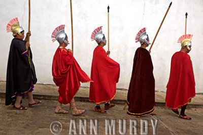 Boys as Roman soldiers in procession