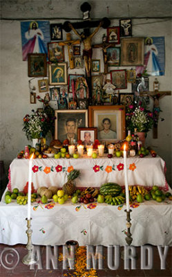 Altar viejo with many santos