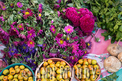 Flowers and produce