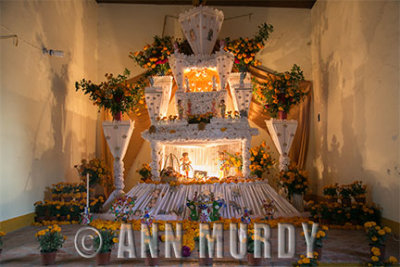 Horizontal view of altar at the Casa de Cultura