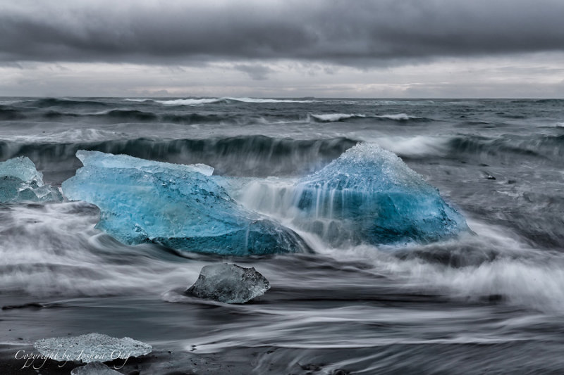 Remains of Glacial Ice - Buffeted by Waves and Wind