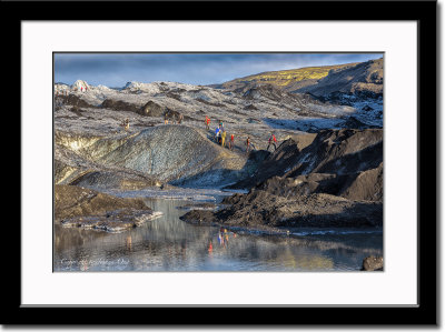 Hikers on Solheimajkull Glacier