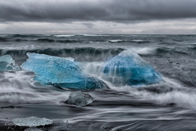 Remains of Glacial Ice - Buffeted by Waves and Wind