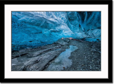 Inside ice cave of Vatnajkull glacier