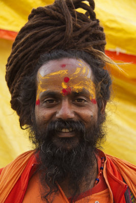 A sadhu in front of yellow.jpg