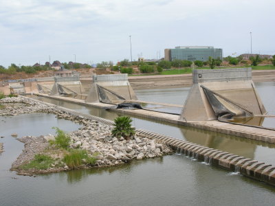 Inflatable dam replacement has started.