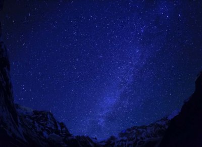 Annapurna South peak under the night sky
