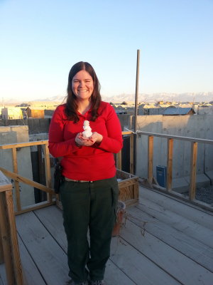 mini snowman for Christmas in Afghanistan