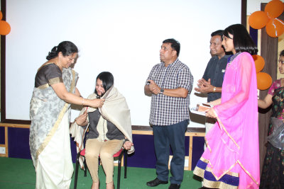 Felicitation by Mrs. M. Ranganayaki,the Director of Little Angels Schools 