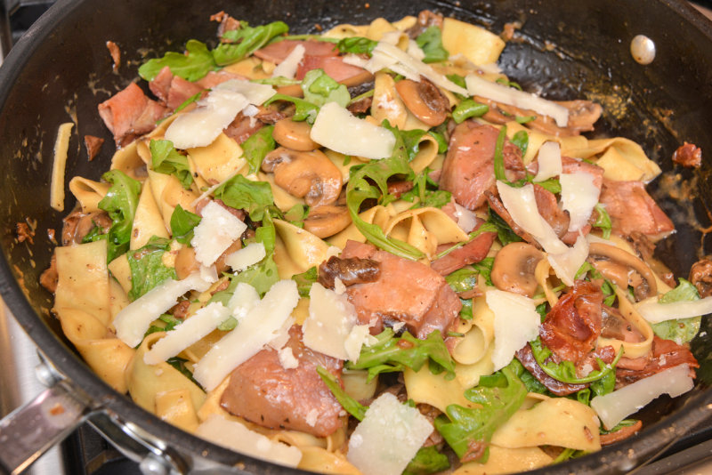 Pappardelle with Bacon & Mushrooms