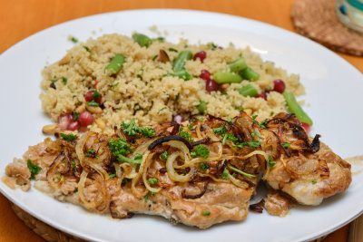 Tahini-Baked Fish with Jewelled Couscous