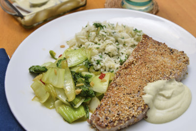 Sesame Tuna with Wasabi Mayo