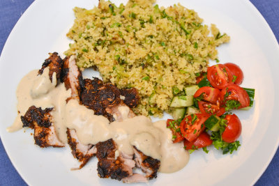 Ras al Hanout Chicken with Tahini Sauce