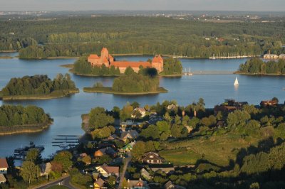 Trakai Castle from balloon (a short drive from Vilnius)