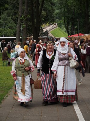 Women in costume during Lithuanian Song Festival, Vilnius, July 2014