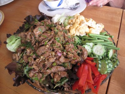 Northeastern-Style Charcoal-Grilled Pork Salad (Lahb Moo Yahng)