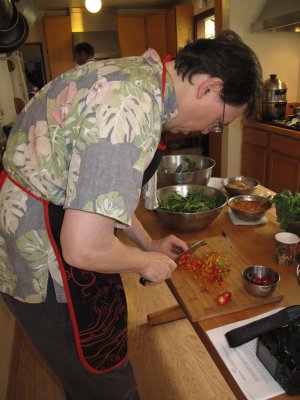 Jefferson chopping chillies