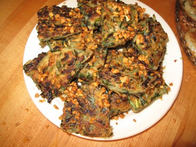 Pan-fried chive cakes